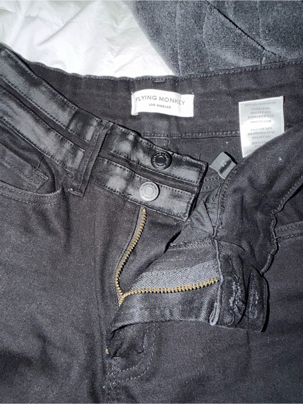 Flying Monkey Black Slim Zipper Jeans